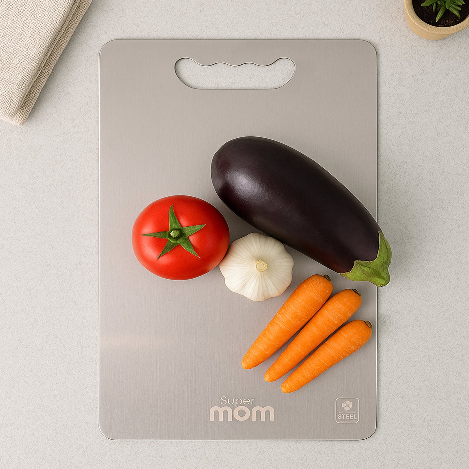Supermom Medium Stello Stainless Steel Chopping Board Supermom Medium Stello Stainless Steel Chopping Board